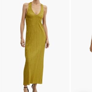 Open Back Pleated Dress MANGO NWT